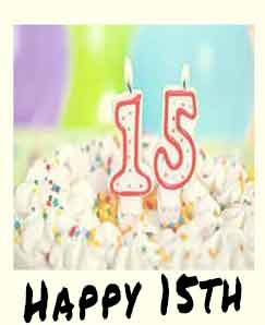 15 year birthday cake.  Email Hosting.